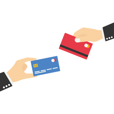 Man holding bank card  Illustration