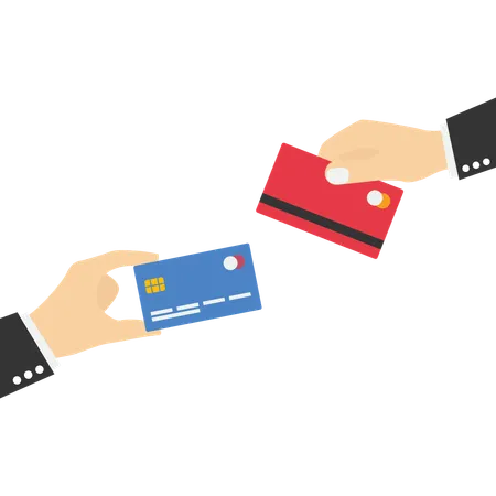 Man holding bank card  Illustration