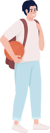 Man holding basketball  Illustration