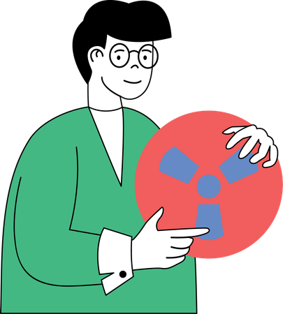 Man holding biohazard  Illustration