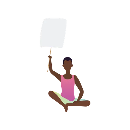 Man Holding Blank Placard  Illustration