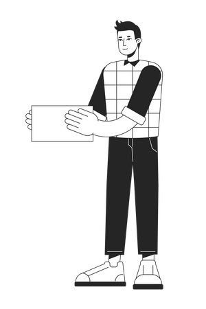 Man holding block  Illustration
