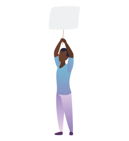 Man Holding Board  Illustration