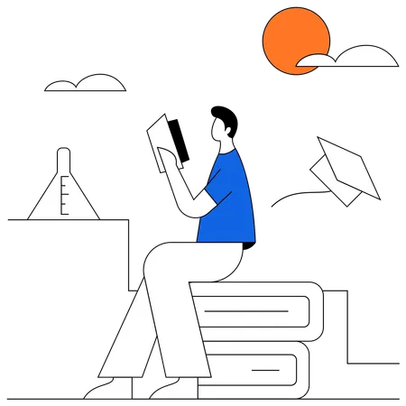 Man holding book  Illustration