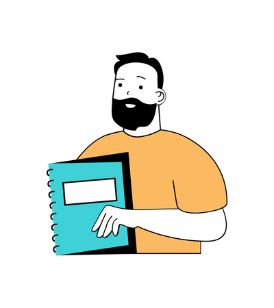 Man holding book  Illustration