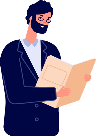 Man holding book  Illustration