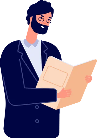 Man holding book  Illustration