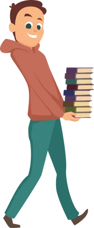 Man holding books Illustration