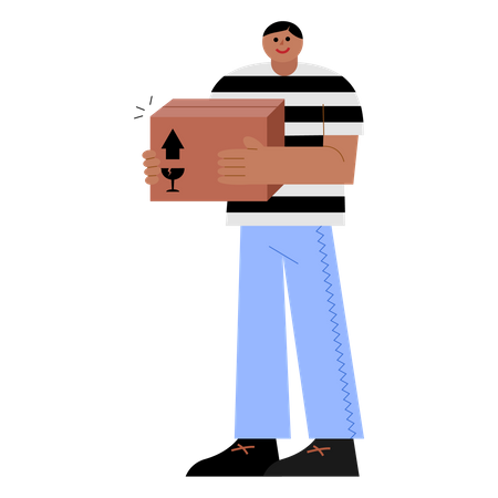 Man holding box  Illustration
