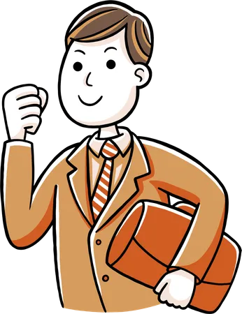 Man Worker With Office Bag Illustration