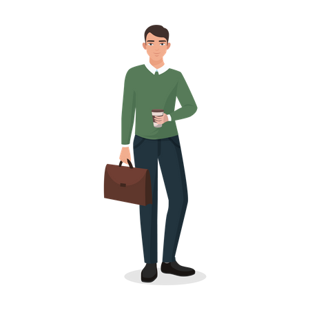 Man holding briefcase  Illustration