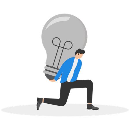 Man holding bulb  Illustration