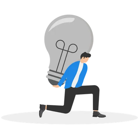 Man holding bulb  Illustration