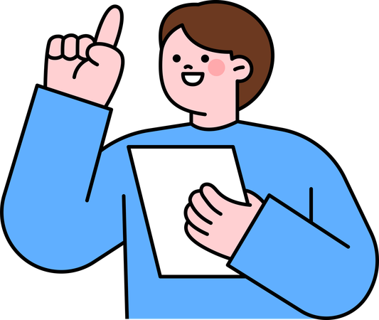 Man holding business report  Illustration