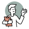 illustrations of man with clipboard