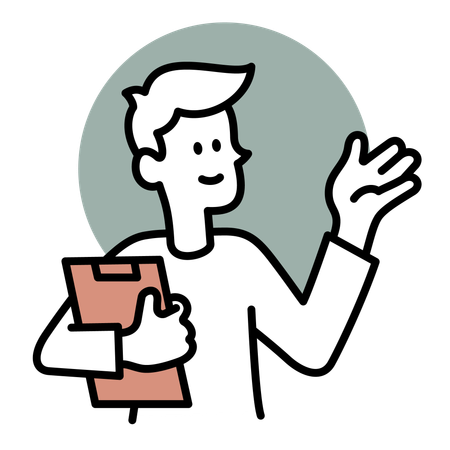 Man holding clipboard  Illustration