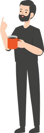 Man Holding Coffee Illustration