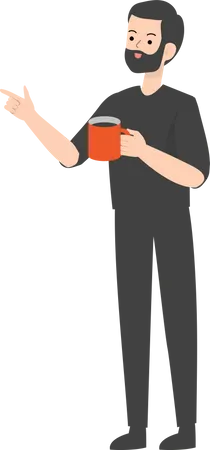 Man Holding Coffee Illustration