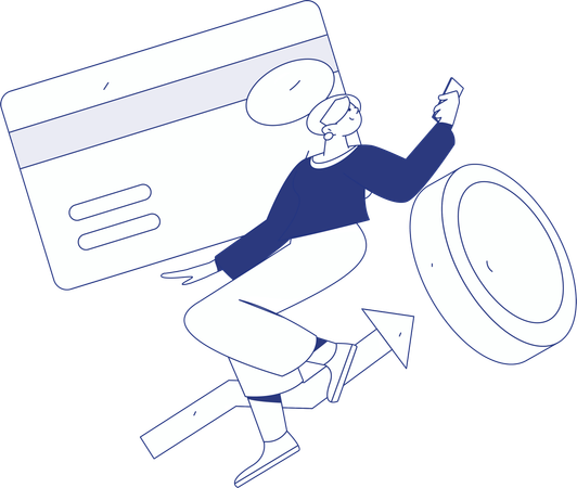 Man holding coin  Illustration