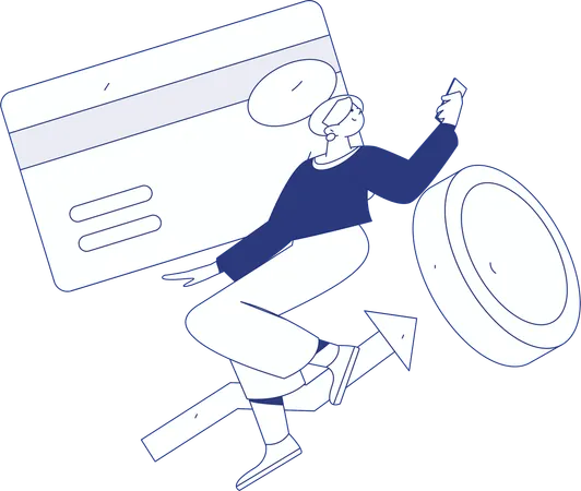 Man holding coin  Illustration
