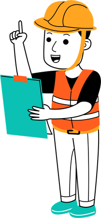 Man holding construction report  Illustration