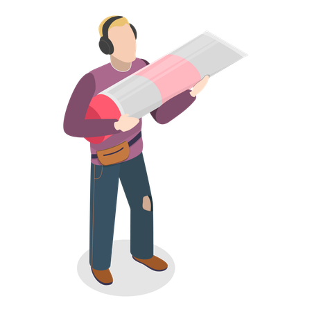 Man holding Contraception cream  Illustration