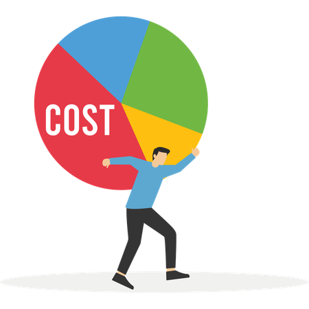 Man holding cost analysis report  Illustration