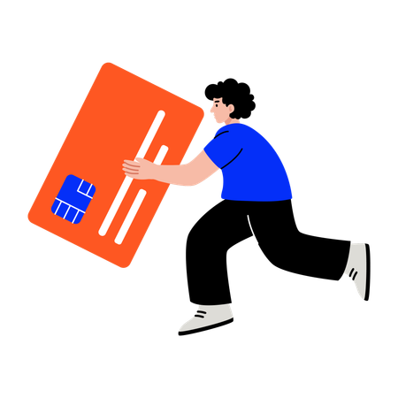 クレジットカードで支払いをしている男性  イラスト