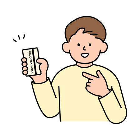 Man Holding Credit Card  Illustration