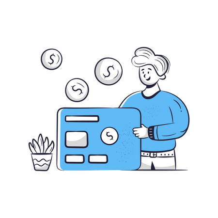 Man holding Credit Card  Illustration