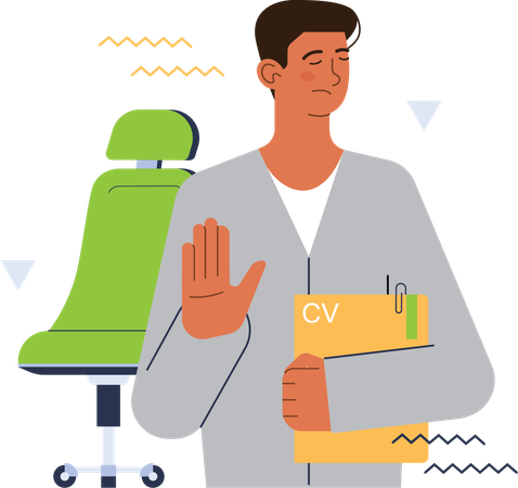 Man holding cv for job  Illustration