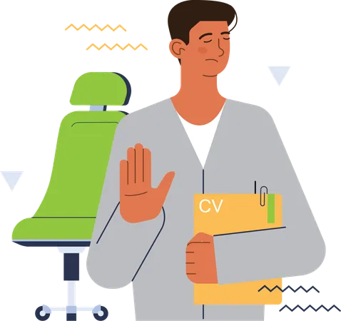 Man holding cv for job  Illustration