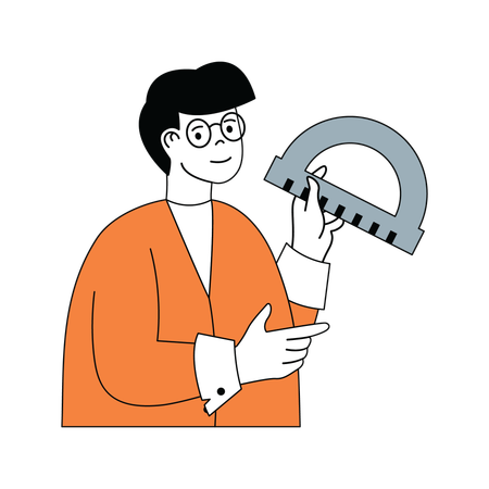 Man holding design tool  Illustration