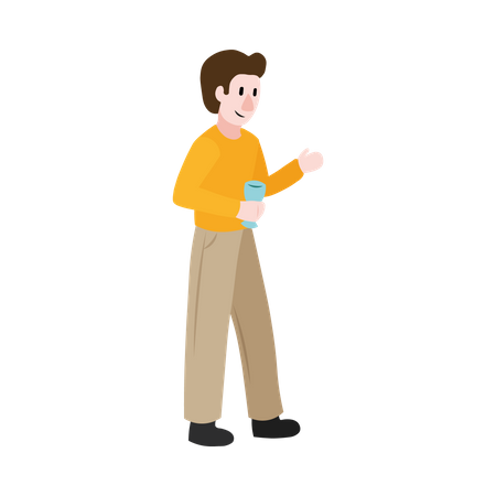 Man holding drink glass  Illustration