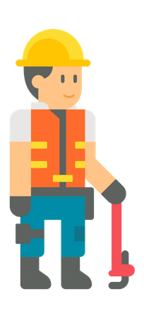 Man Holding fitter  Illustration