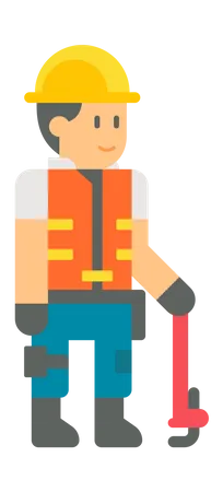 Man Holding fitter  Illustration