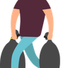 illustrations of holding garbage bag