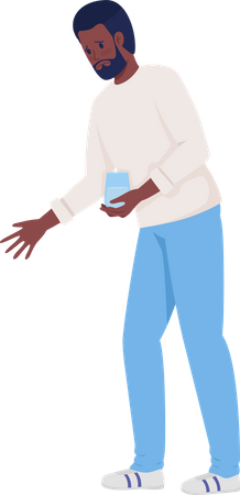 Man holding glass of water  Illustration