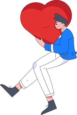 Man holding heart  Illustration