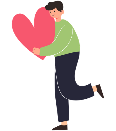 Man holding heart  Illustration