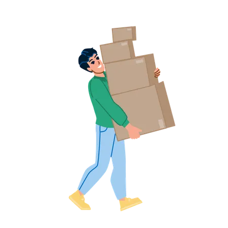 Man holding heavy goods  Illustration