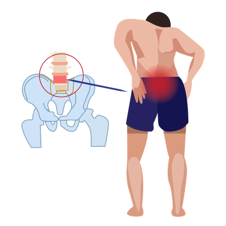 Man holding his waist  Illustration