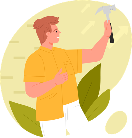 Man holding hummer  Illustration