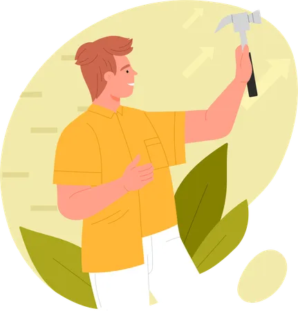 Man holding hummer  Illustration