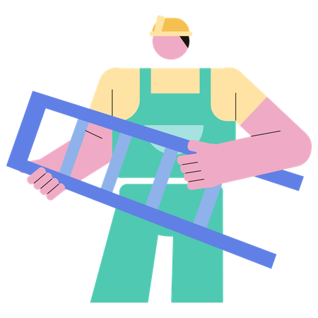 Man holding Ladder  Illustration