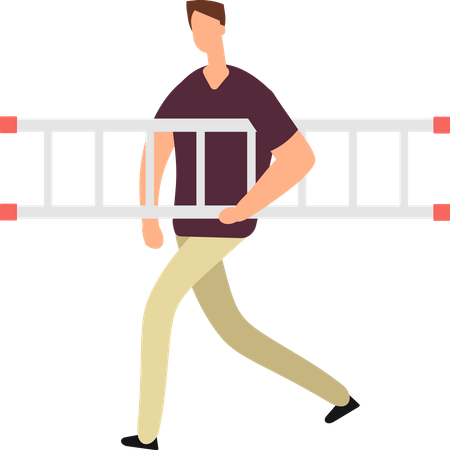 Man holding ladder  Illustration