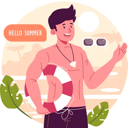 Summer Vector Character Illustration Illustration