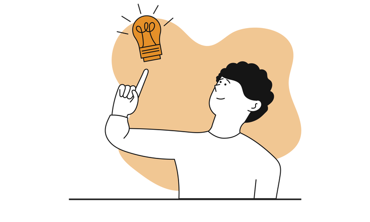 Man holding lightbulb  Illustration