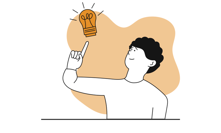 Man holding lightbulb  Illustration