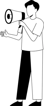 Man holding loudspeaker  Illustration
